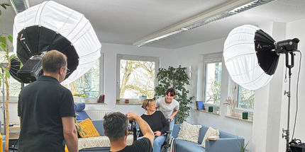 Einblick hinter der Kamera der Dreharbeiten